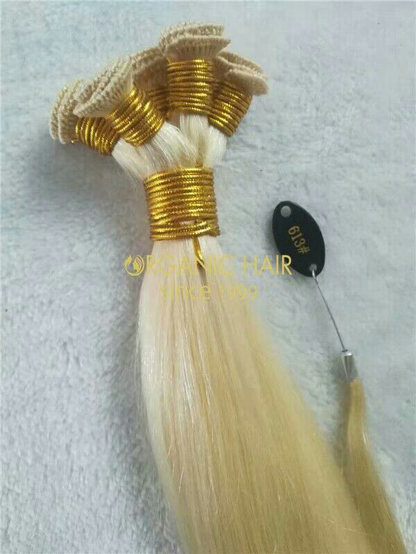 Wholesale remy hair extensions,real human hair hand tied weft in China R24